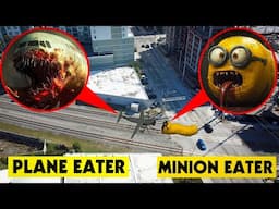 DRONE CATCHES MINION EATER VS PLANE EATER IN REAL LIFE! *THEY FOUGHT*