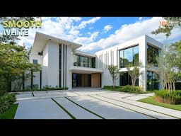 Modern Luxury House Architecture Design Features Smooth White Surfaces