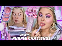 a disaster...full face of PURPLE PRODUCTS! 🔮 packaging challenge