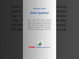 Satire Poetry Satirical Poetry Literary Term #Shorts by Alok Mishra #alokmishra