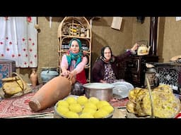 Daily Village Life in Iran | Preparing Organic Butter and  Cooking Smoked Fish Omelette