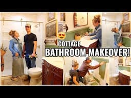 COMPLETE BATHROOM MAKEOVER!!😍 BEFORE & AFTER DIY COTTAGE BATHROOM TRANSFORMATION | HOUSE TO HOME