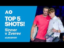 Top 5 shots - Jannik Sinner vs Alexander Zverev 🔥 | Men's Final | Australian Open 2025 Highlights 🇦🇺