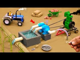 diy tractor making water pump with deisel engine construction science project @TechCreatorsOfficial