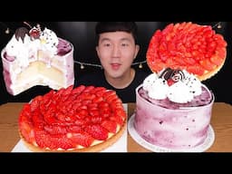 [ASMR]🤩딸기타르트 크기 실화냐?! 심지어 가격도 착해🤩&생크림케이크 먹방(Strawberry Tart, Cream Cake)#MUKBAN