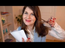 ASMR Secretary Will Cut Your Hair, Realistic Haircut Roleplay