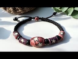 Easy Macrame Bracelet with Beaded Sliding Knot Closure | Tutorial