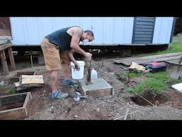 Pouring Deck Footings on the Old DIY Single Wide Mobile Home Build