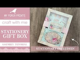 🤍STATIONERY GIFT BOX 10 TUTORIAL🤍 | Shabby Paper Stickers Cards | My Porch Prints Junk Journal Ideas