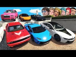 GTA 5 - Stealing Luxury Youtubers Cars with Michael! (Real Life Cars #20)