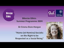 Bitesize Ethics 2024 Week 10: On the Right to be Respected as a Social Being