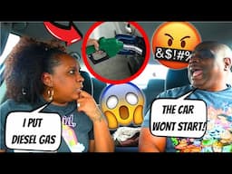 Putting DIESEL In OUR CAR PRANK ON FIANCE TO GET HIS REACTION! **HILARIOUS**