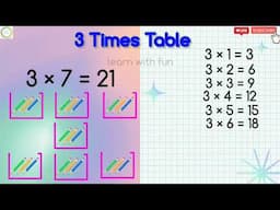 3 times table | Multiplication tables | Times table | Learn with fun