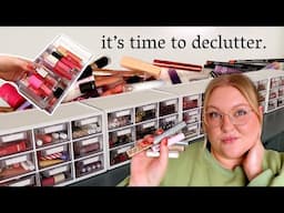 ruthlessly decluttering my huge makeup collection