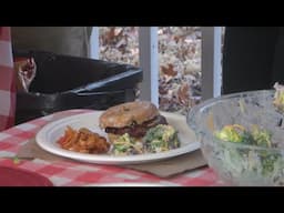 Dishin' It: Donut PB&J Bacon Burgers with Broccoli Salad & Frito Corn Salad Part 3