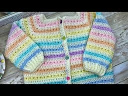 🌈 Teje suéter para bebé a crochet