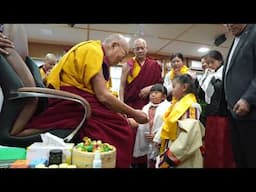 Praise and gratitude to his holiness the Dalai Lama by two cute little girls.