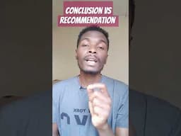 Difference between conclusion and recommendation