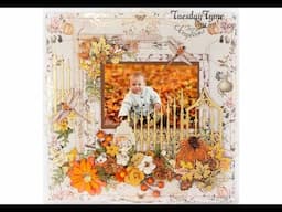 Fall Baby LO Prima  Autumn Sunset paper collection Reneabouquets Guest Design Team project