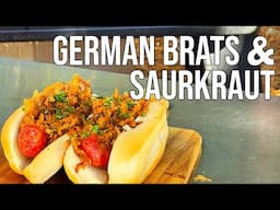 Best Oktoberfest Recipe for German Beer Brats and Smoked Saurkraut on the Pit Boss!