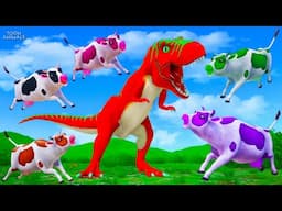 Evil T-Rex Attacks! Can 5 Color Cows Save Their Animal Friends in an Epic Adventure?