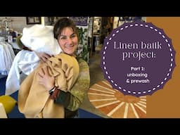 Planning a linen sewing project in my batik & dyeing studio: Part 1, unboxing and prewashing