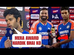 Shivam Dube gave his MAN OF THE MATCH AWARD to HARDIK PANDYA won everyone's heart |