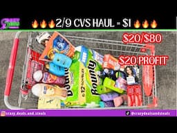 🎉2/9 CVS HAUL ONLY $1 👏 $20/$80= $20 PROFIT & Coupert Savings #cvsdeals #cvshaul