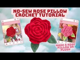 Easy No-Sew Crochet Rose Pillow Tutorial: Perfect Valentines Gift