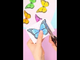 Decora tu cuarto! como hacer mariposas colgantes para tu habitacion 🦋 #shorts