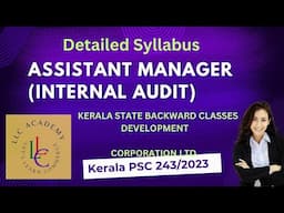 ASSISTANT MANAGER(INTERNAL AUDIT)PSC EXAM SYLLABUS | kerala state backward classes development corp.