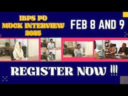 GET READY FOR IBPS PO MOCK INTERVIEW 2025 !! | FEB 8 AND 9 | REGISTER NOW !!