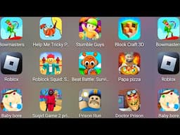 Squid Game 2 Prison Run,Papa Pizza's Pizzeria,Baby Bobby Daycare,Roblox Squid,Sprunki Prison.......