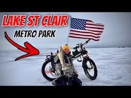 Ice Fishing Lake St. Clair for HOG Perch + Walleye on the E-BIKE!!