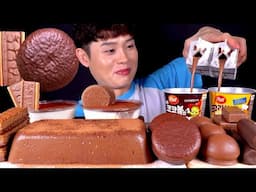 ASMR 직접만든 초코푸딩과 초코파이 초코마쉬멜로우 네스퀵바  먹방~! Chocolate Dessert Choco Pudding Choco Pie Tiramisu MuKBang~!