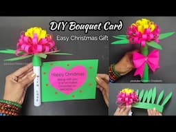 DIY Paper flower Bouquet Card/ Easy Christmas gift / paper gift ideas/ diy gift ideas