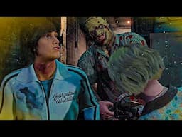 Leland NEW outfit vs 2003 Leatherface on rainy stormy Slaughterhouse