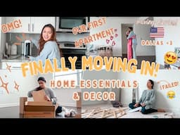 *finally* MOVING into our FIRST Apartment in Dallas 😍 Unboxing Home Essentials & Decor|The FINALE 🏠