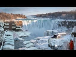 -19.5°C In Canada Today! Cars & Homes Disappeared! Niagara Falls, Ontario freezes