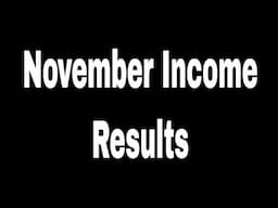 November Income Update - (Selling Options for Income)