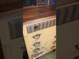 Painted Yellow Antique Dresser | Redesign with Prima Transfers and Moulds | Refinished Furniture