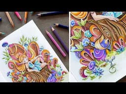 COLOR WITH ME 🧚💛 in Magical Woodlands from Poopikat (Kate Pellerin) | Cozy Coloring Session