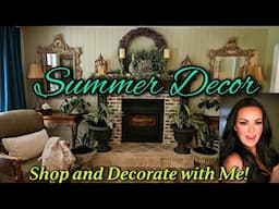 Summer Decor- Shop and Decorate With Me For Summer! Seashells, House Plants, Velvet Curtains & More!