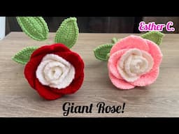 How to Crochet Giant Roses Easy Crochet Rose Tutorial🌹Pretty Crochet Rose