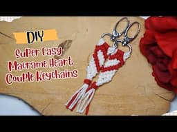 Easy Matching Heart Couple Macrame Keychains Tutorial for beginners St Valentine's Day Gift Idea