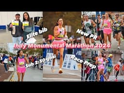 INDY MONUMENTAL MARATHON 2024: New Marathon PR, Elite Bib, Time Goal, Race Weekend Prep