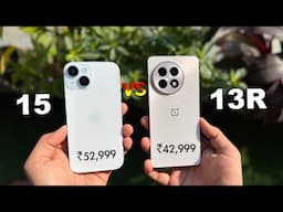 iPhone 15 vs OnePlus 13R Detailed Comparison & Review | Which Gives Most Value in 2025? (HINDI)