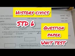 STD 6 History civics QUESTION PAPER 2 nd unit test question paper