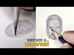 Robert Doeny Jr. Drawing on Thumbprint | How to Draw Robert Doeny Jr. | Iron Man Portrait Drawing