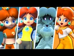 Evolution of Daisy Costumes in 3D Super Mario Games (2000 - 2024)